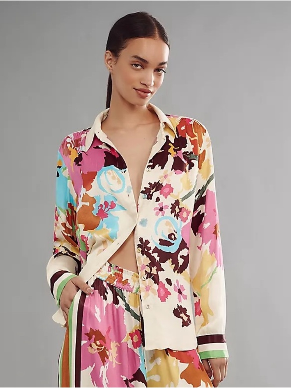 NWT Size XS - Conditions Apply Blooming Long-Sleeve Collared Blouse (US$ 118) - Picture 5 of 16